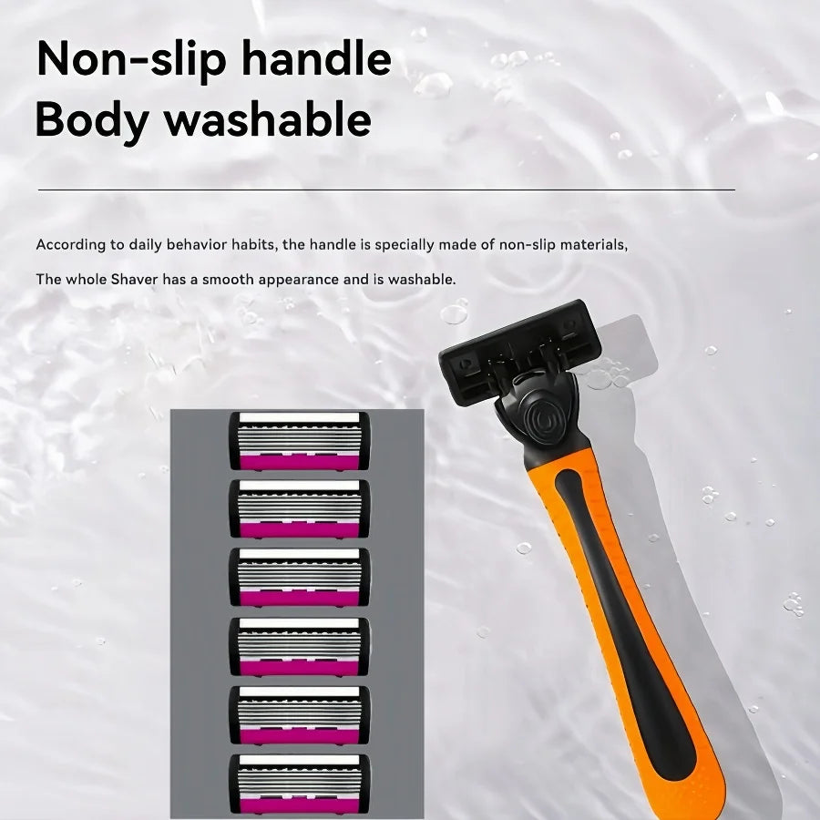 High-quality men's razor with anti-slip handle, sharp blade, smooth and durable. A must-have manual razor for men