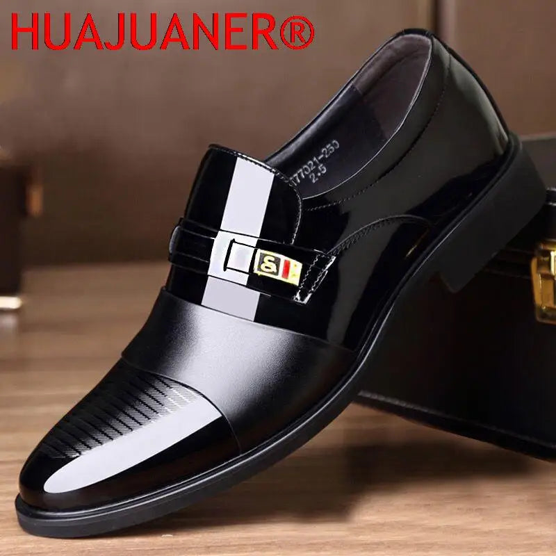 Men Leather Casual Shoes Men Shoes Autumn New Business Formal Men Leather Shoes Casual Cover Foot Heightening Leather Shoes Men