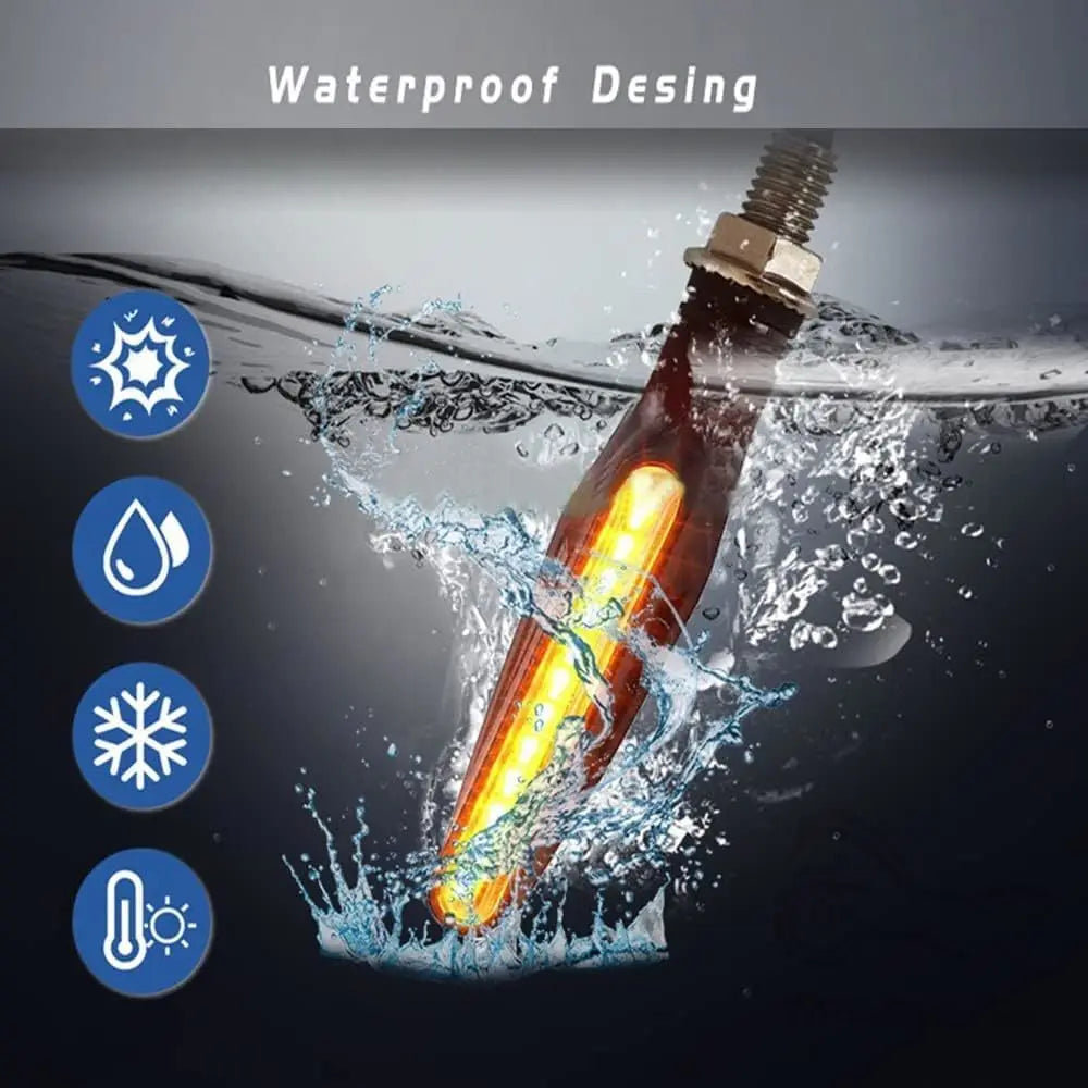 2/4 Motorcycle 12V LED Turn Signal Indicators Blinker Light Flashing Light For Kawasaki KLR650 ZZR600 Ninja ZX7R ZX6R 650 750R