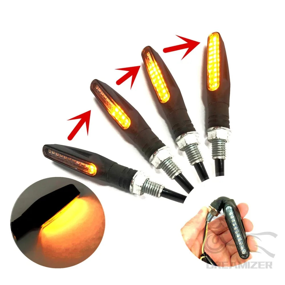 2/4 Motorcycle 12V LED Turn Signal Indicators Blinker Light Flashing Light For Kawasaki KLR650 ZZR600 Ninja ZX7R ZX6R 650 750R